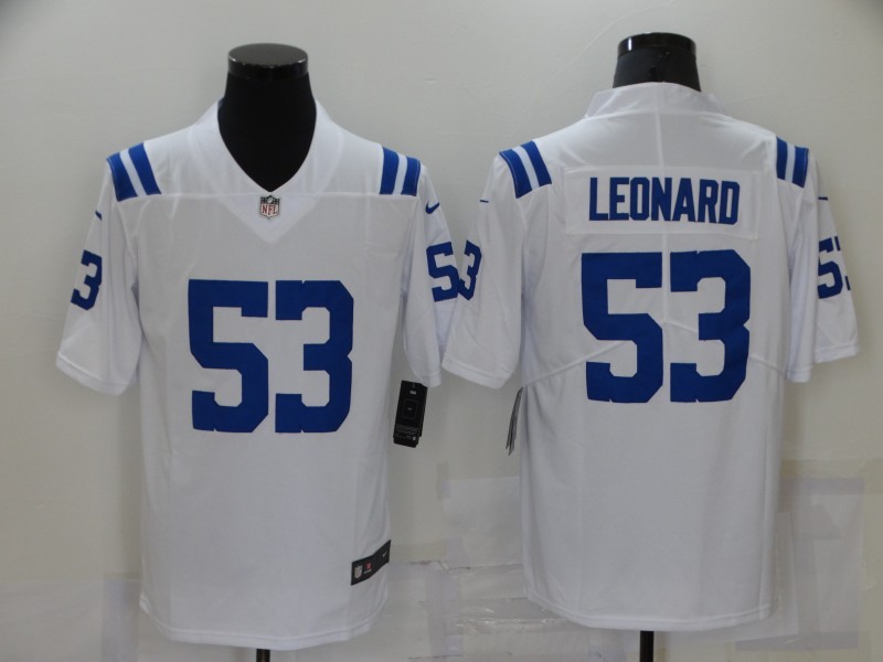 Men's Indianapolis Colts Shaquille Leonard #53 White Jersey